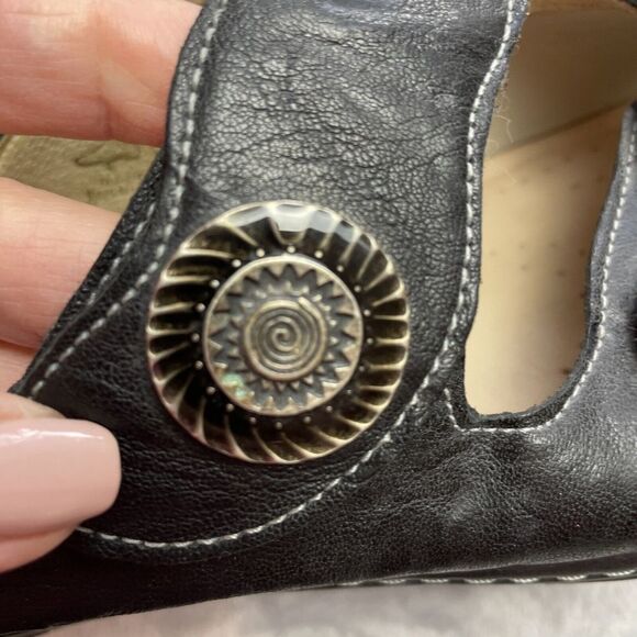 Hallux Fidelio Gini G Sandals Womens EU42/US 11 Black Leather Slip On Comfort - Picture 6 of 10